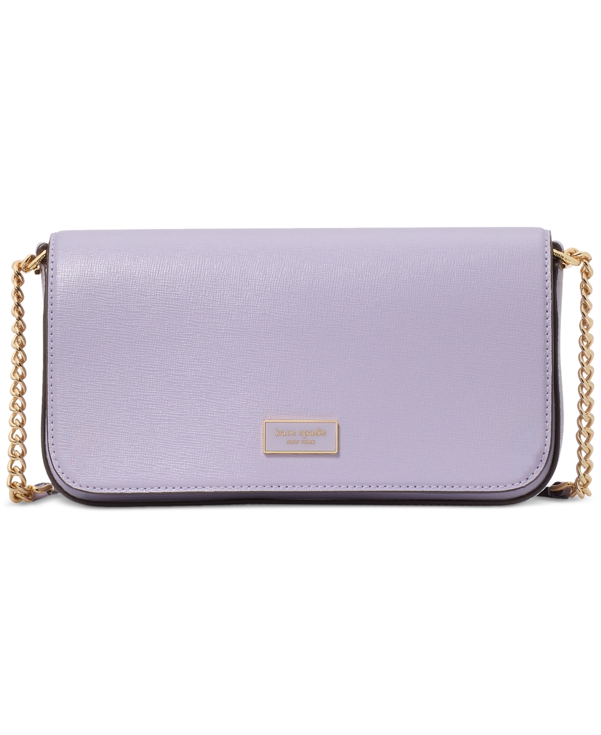 Kate Spade Serena Flap Leather Chain Wallet In Lavender Cream