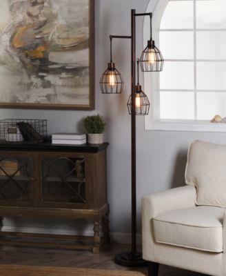 71.5" Madison Contemporary Three Pendant Steel Floor Lamp