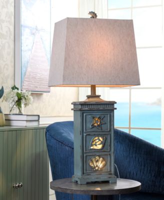33" River Crest Coastal Hardback Fabric Table Lamp
