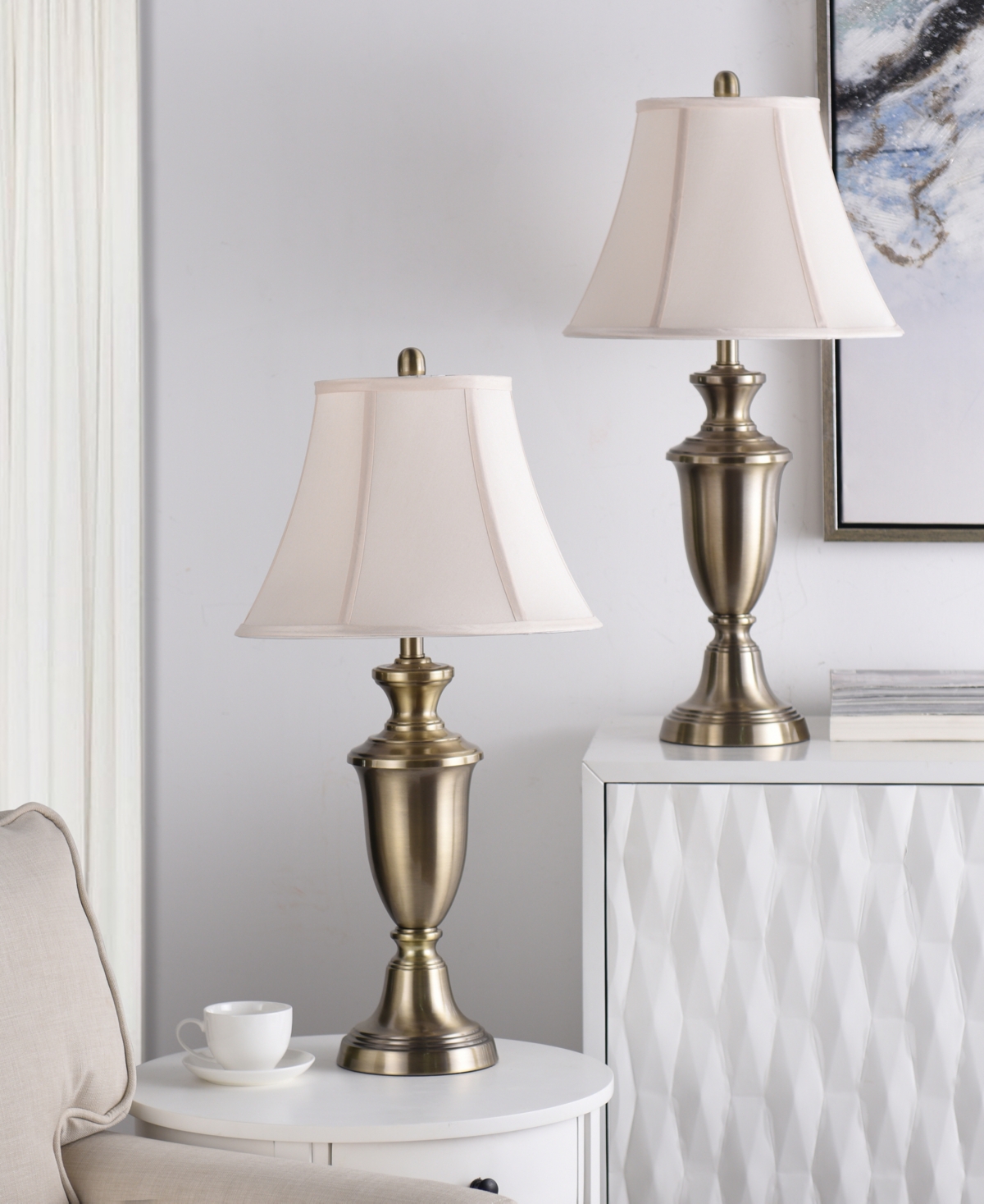 Stylecraft Home Collection 30.5" Traditional Metal Table Lamp, Set Of 2 In Brass