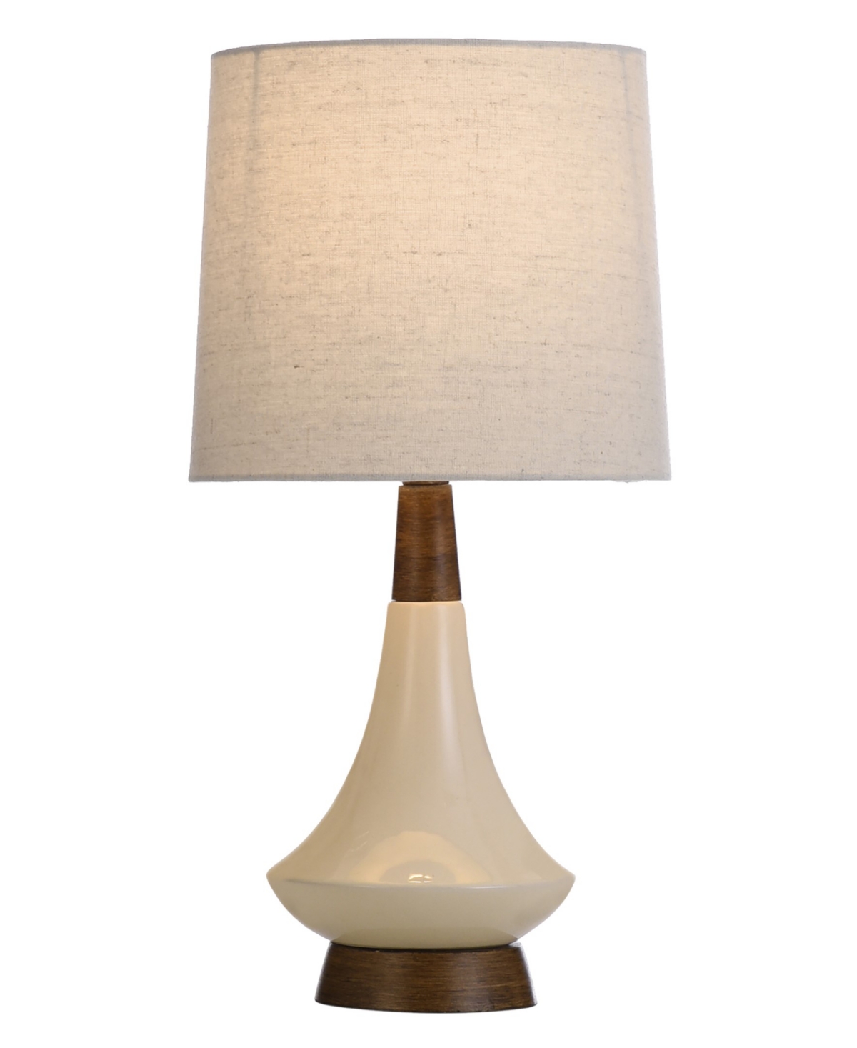 Stylecraft Home Collection 18.5" Mid Century Modern Ceramic Table Lamp In White