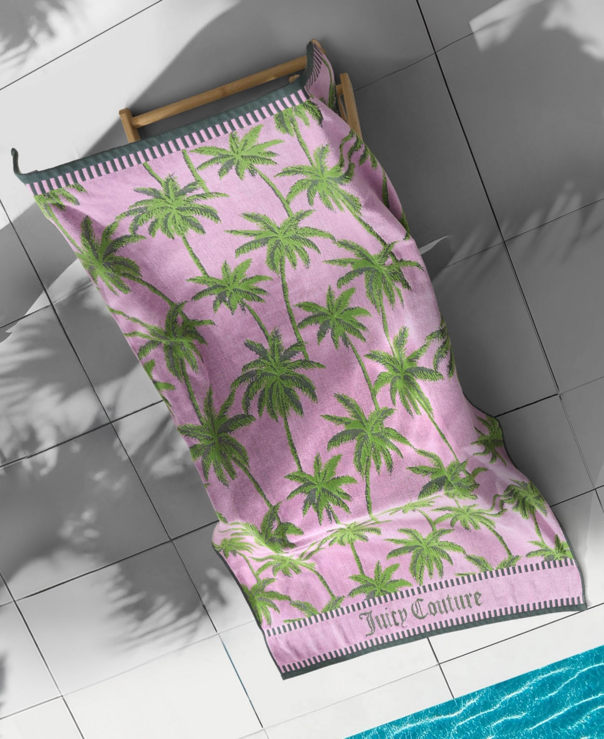 Juicy Couture Palm Trees Cotton Beach Towel, 36" X 72" In Palm Tree