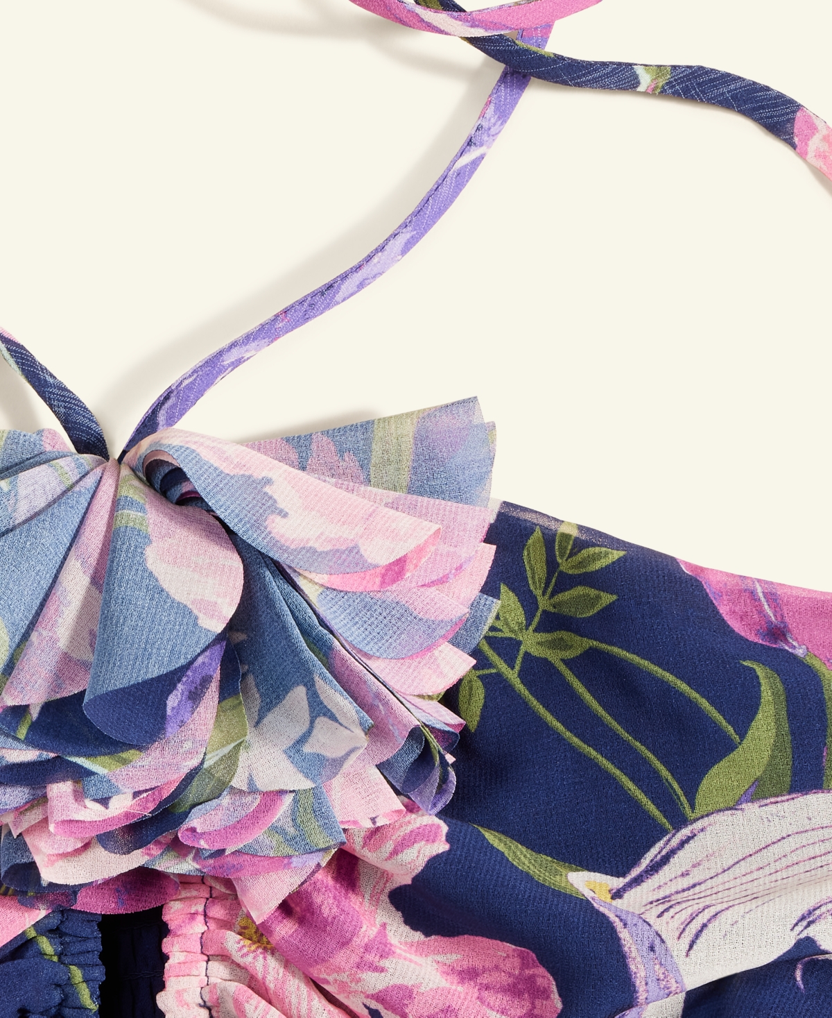 Macy's Flower Show Floral-print Halter Dress, Exclusively At  In Navy Flower