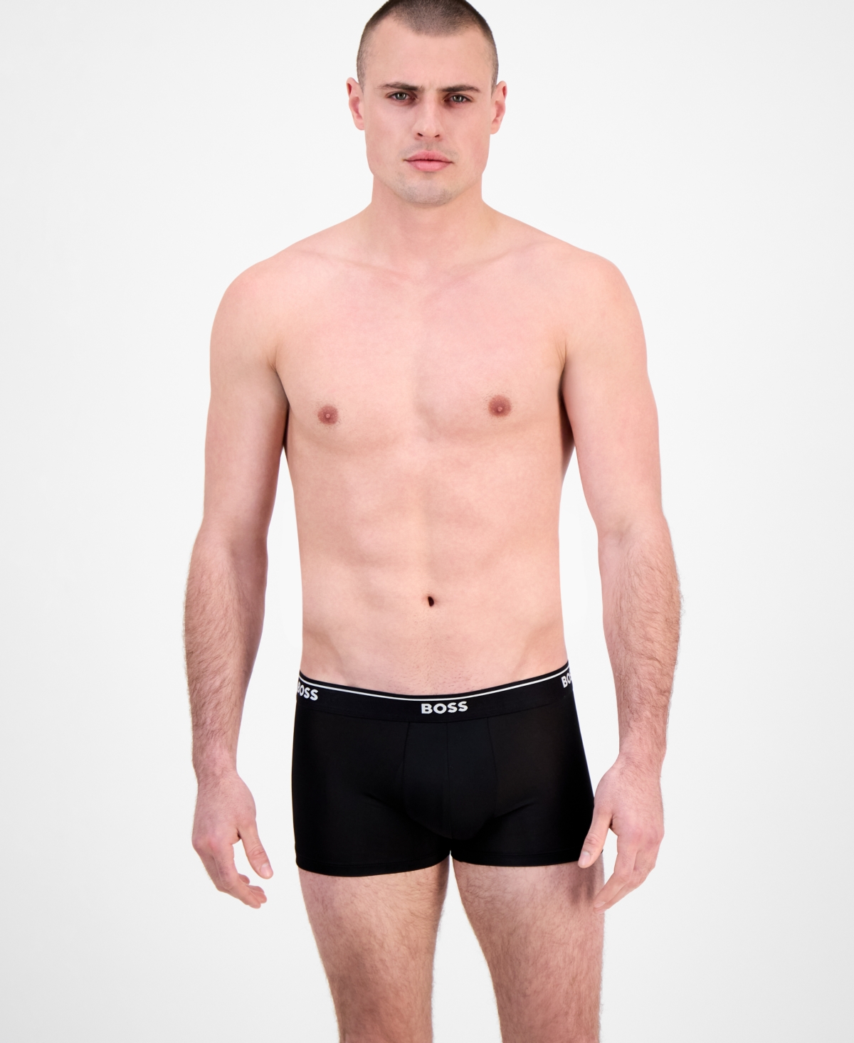 Hugo Boss Boss By  Men's 3-pk. Logo Waistband Trunks In Black