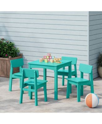 Kids 5-Piece Modern HDPE Dining Table and Chairs Set