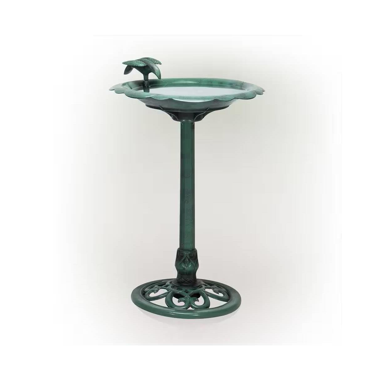 Weather-Resistant Outdoor Polypropylene Bird Bath for Gardens and Patios - Green