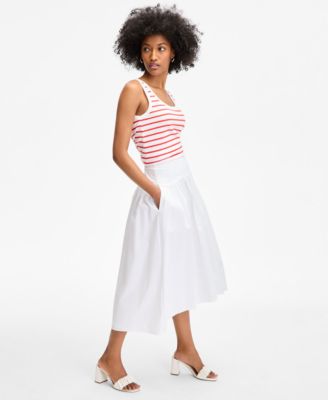 Women's Drop-Waist Midi Skirt, Exclusively at Macy's