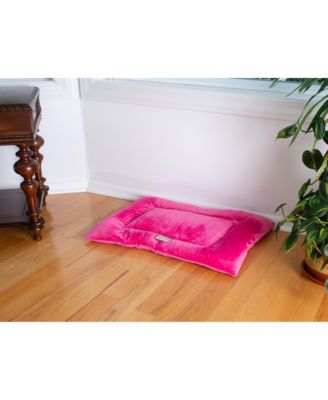 M01CZH-L Large Pet Bed Mat , Dog Crate Soft Pad With Poly Fill Cushion, Vibrant PInk