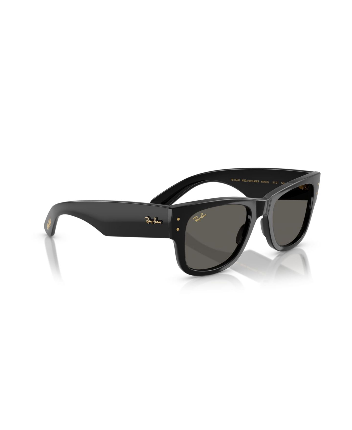Солнцезащитные очки Ray-Ban Unisex Mega Wayfarer Blacked Out Collection Sunglasses, RB0840S, цвет: Чёрный — фото 6
