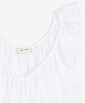 Women's Cotton Gauze Flutter-Sleeve Top, Exclusively at Macy's