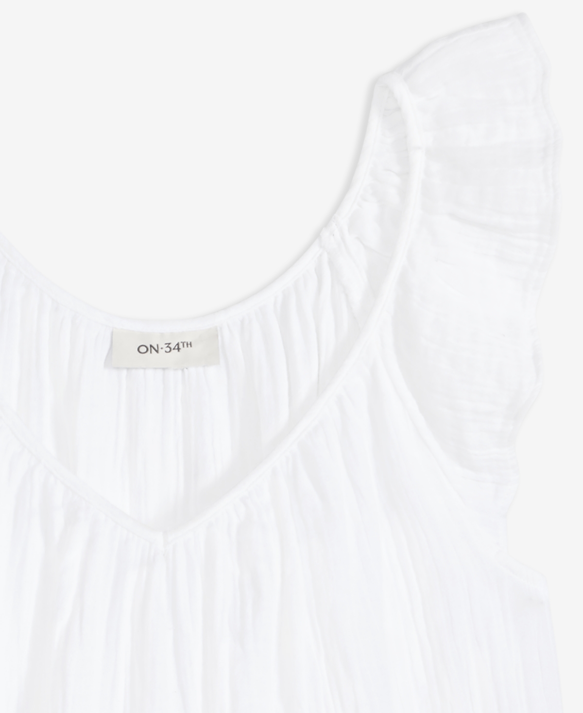 On 34th Women's Cotton Gauze Flutter-sleeve Top, Exclusively At Macy's