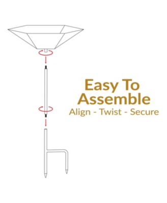 Outdoor Staked Metal Bird Bath - Copper UV-Resistant Finish - 34.25" H