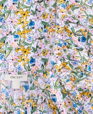 Women's Printed Balloon-Sleeve Blouse