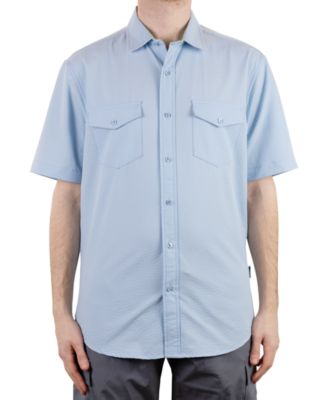Vintage 1946 - Men's Hybrid Short Sleeve Seersucker Button-Front Shirt