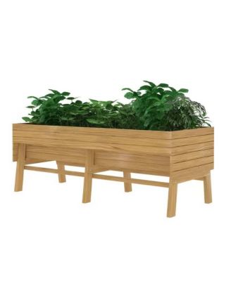 Outdoor Modern Cedar Wood Raised Garden Bed Planter 70-inch x 31-inch