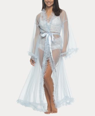 Women's Veil Tulle Wide Sleeves Ruffle Peignoir