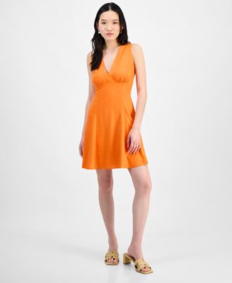 Women's V-Neck Sleeveless A-Line Dress, Exclusively at Macy's