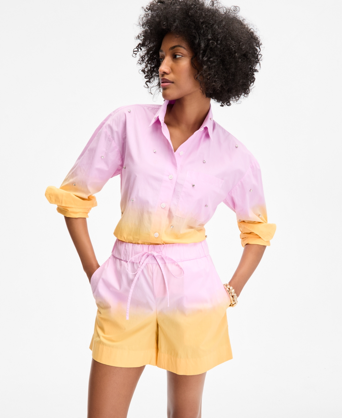 ON 34TH WOMEN'S OMBRE DRAWSTRING SHORTS, EXCLUSIVELY AT MACY'S 