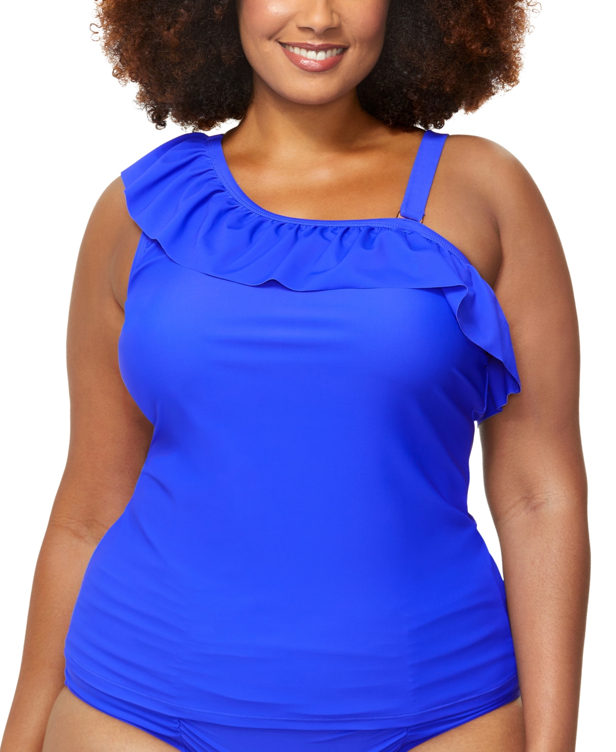 Trendy Plus Size Ysabel Tankini Top - Blue
