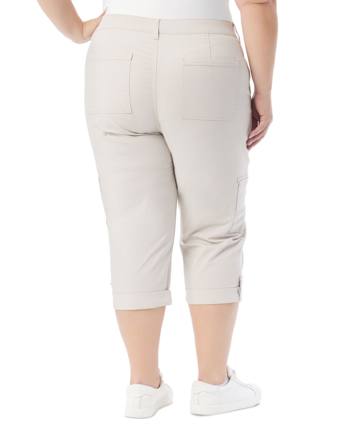 Gloria Vanderbilt Plus Size Cargo Capri Pants In Stonewood