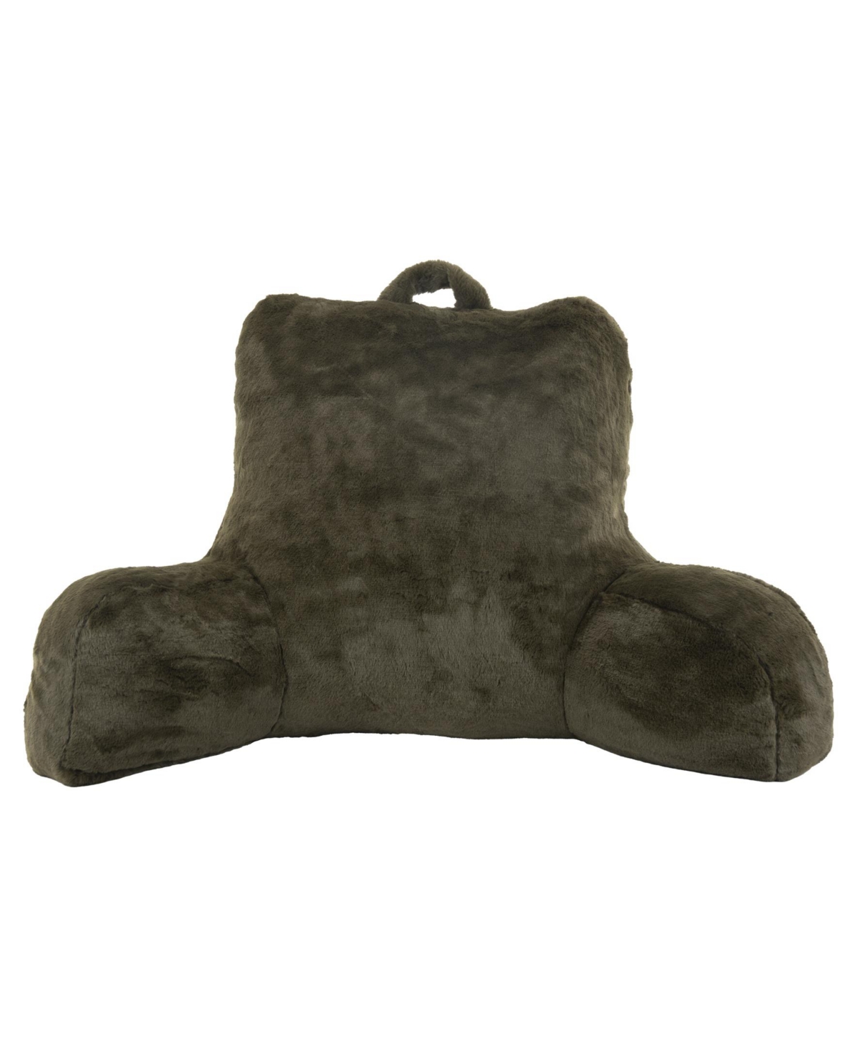 Arlee Home Fashions Sutton Place Faux Rabbit Fur Backrest Pillow 33" X 18" In Chocolate
