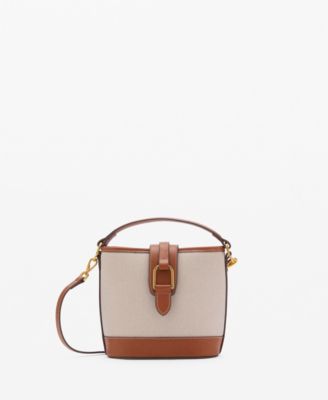 Women's Contrasting Canvas Bucket Bag