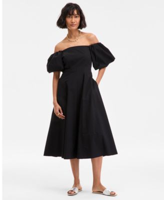 On 34th - Women's Off-The-Shoulder Puff-Sleeve Midi Dress