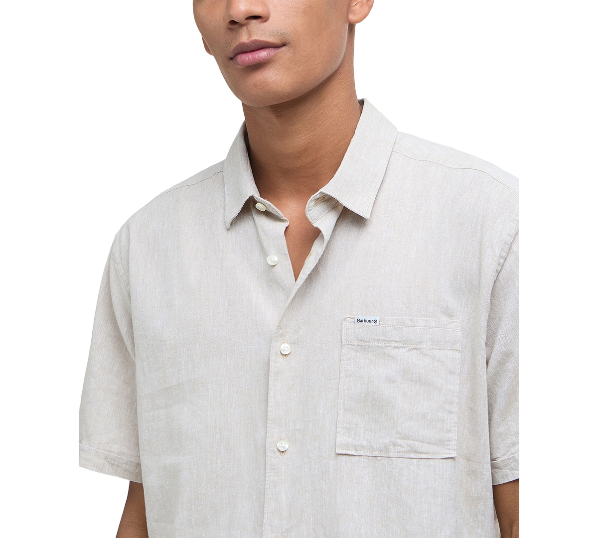 Barbour Men's Nelson Short Sleeve Summer Shirt In White