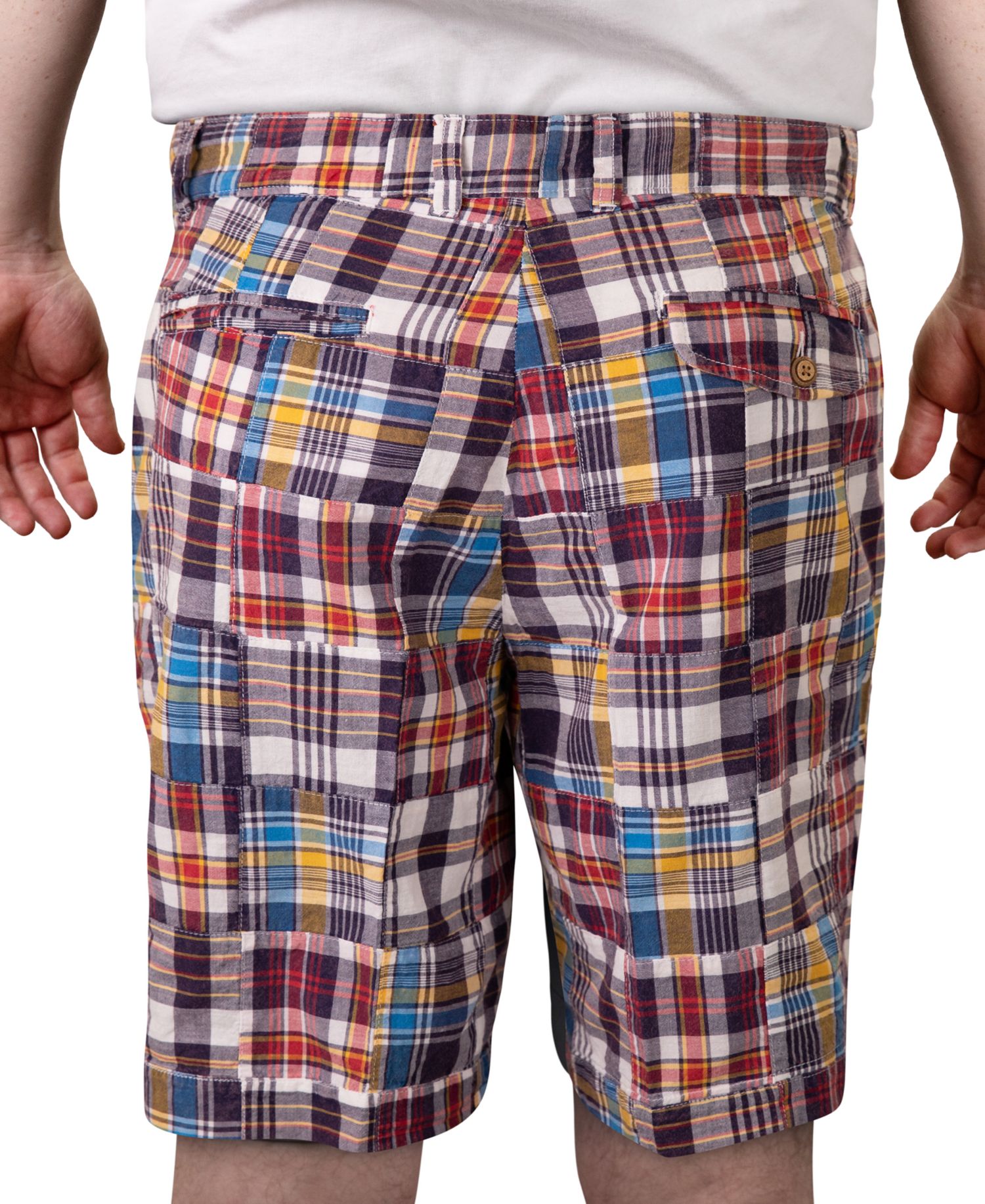 Men's Acid Wash Madras 9" Shorts