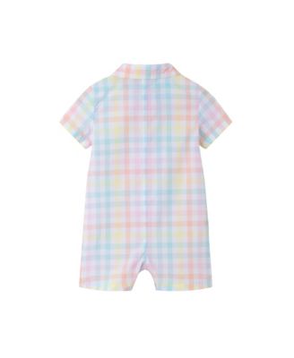 Baby Boys Easter Plaid Shirtall w/Bowtie