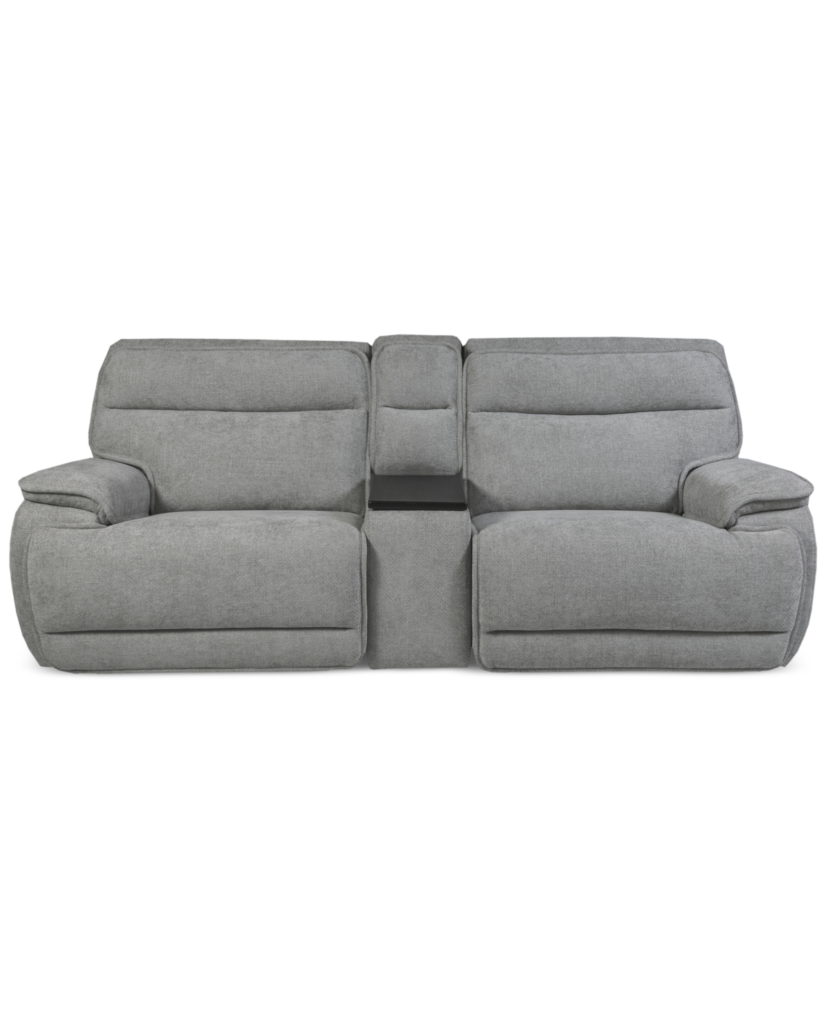 Macy's Ozryn 3-pc. Fabric Sofa With Console And 2 Power Motion Chairs, Exclusively At  In Silver