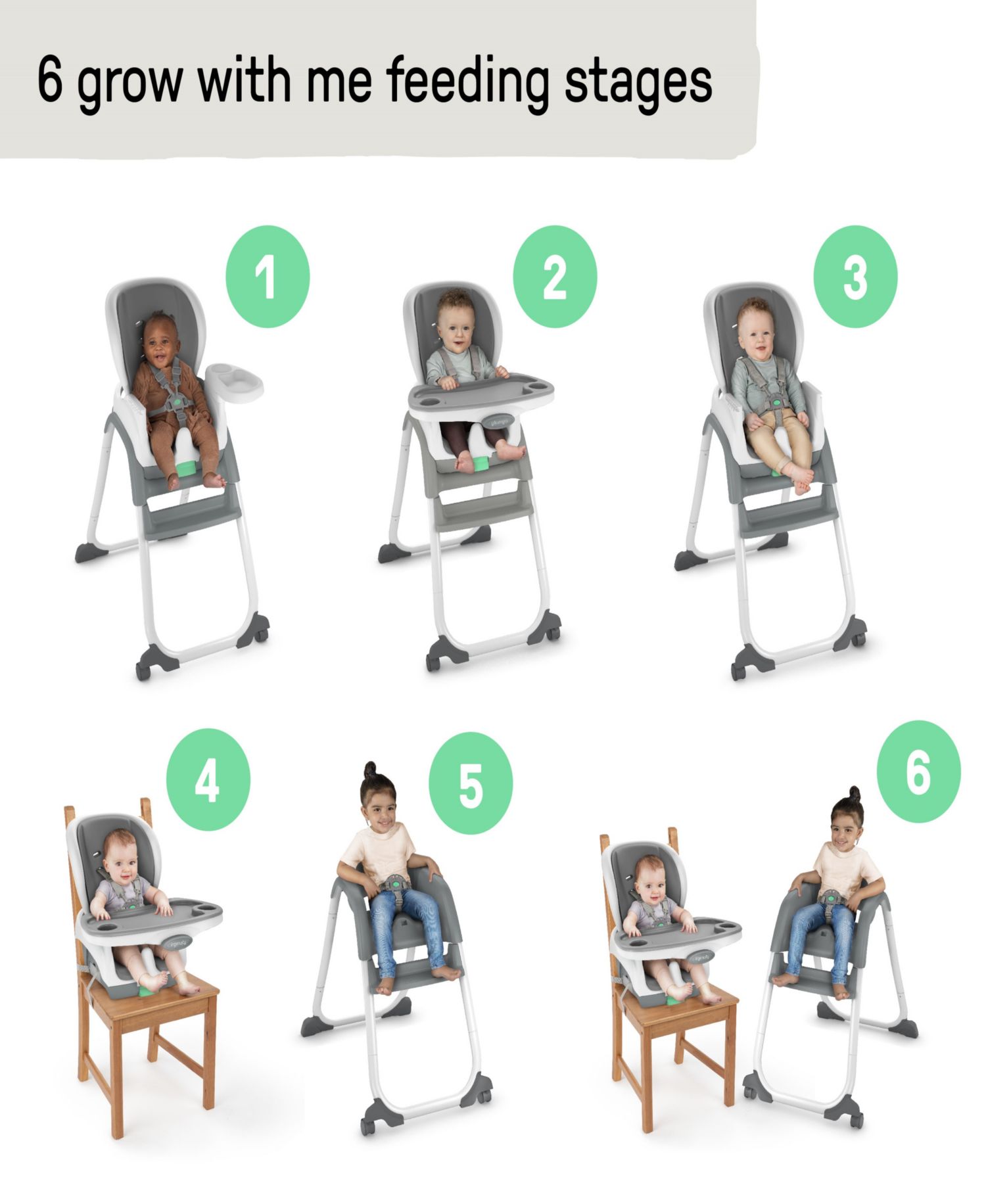 Full Course™ SmartClean™ 6-in-1 High Chair – Slate™