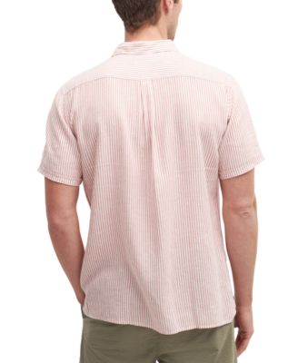 Men's Deerpark Linen Short Sleeve Striped Button-Front Shirt
