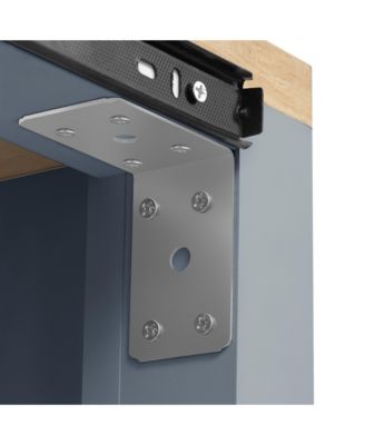 Extendable Grey Kitchen Island with Storage, Power Outlet & Drawers