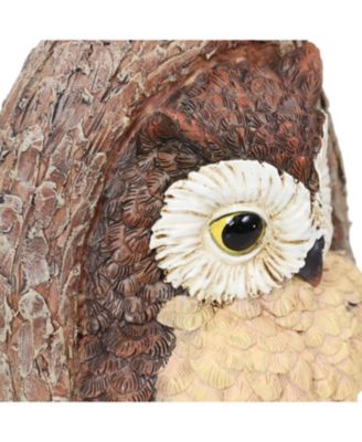 Outdoor Polyresin Winifred and Wesley the Wise Old Owls Tree Hugger Tree Trunk Garden Sculpture Decoration - 9" - 2pc