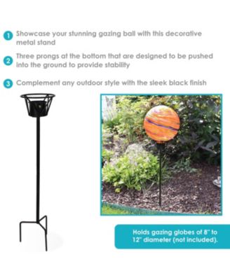 Outdoor In-Ground Steel Gazing Globe Stand – 24"