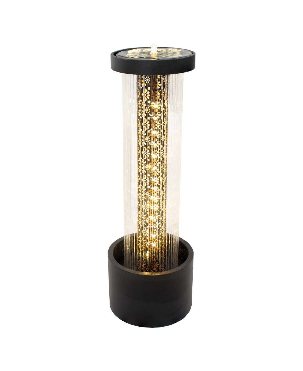 41.25" H Glittering Rain Zinc Outdoor Water Fountain with Warm White Led Lights