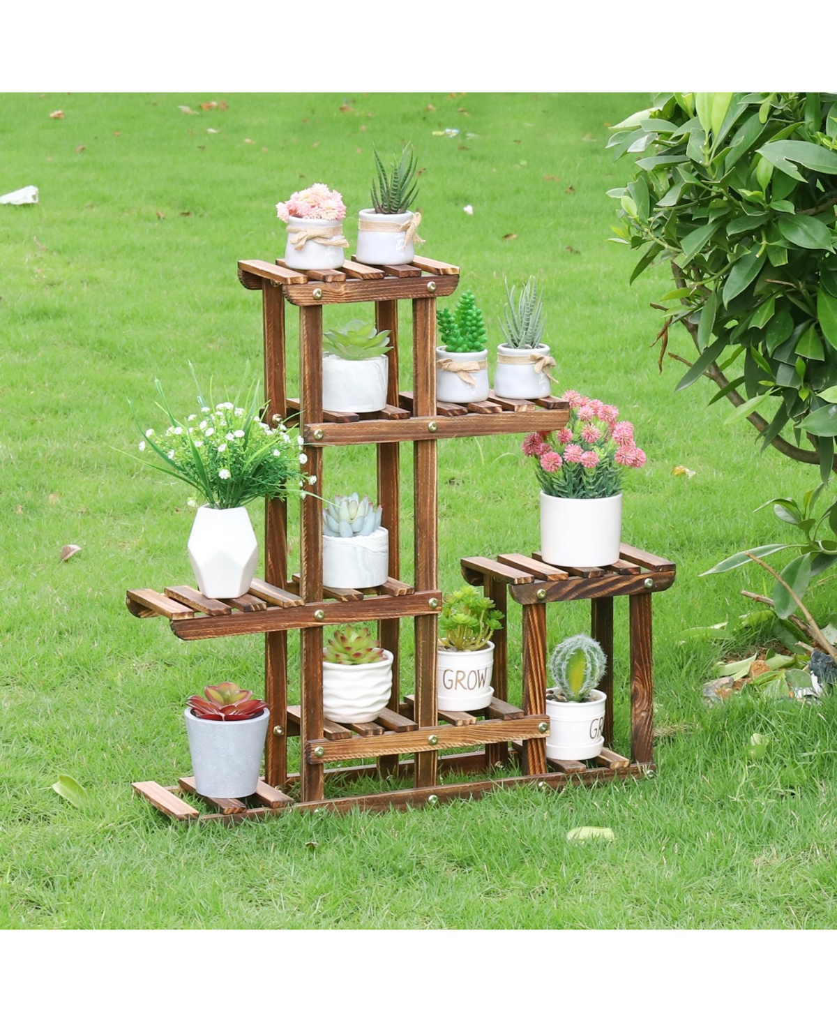Unho Multi-tiered Plant Stand Succulent Pots Display Rack Balcony Indoor Outdoor