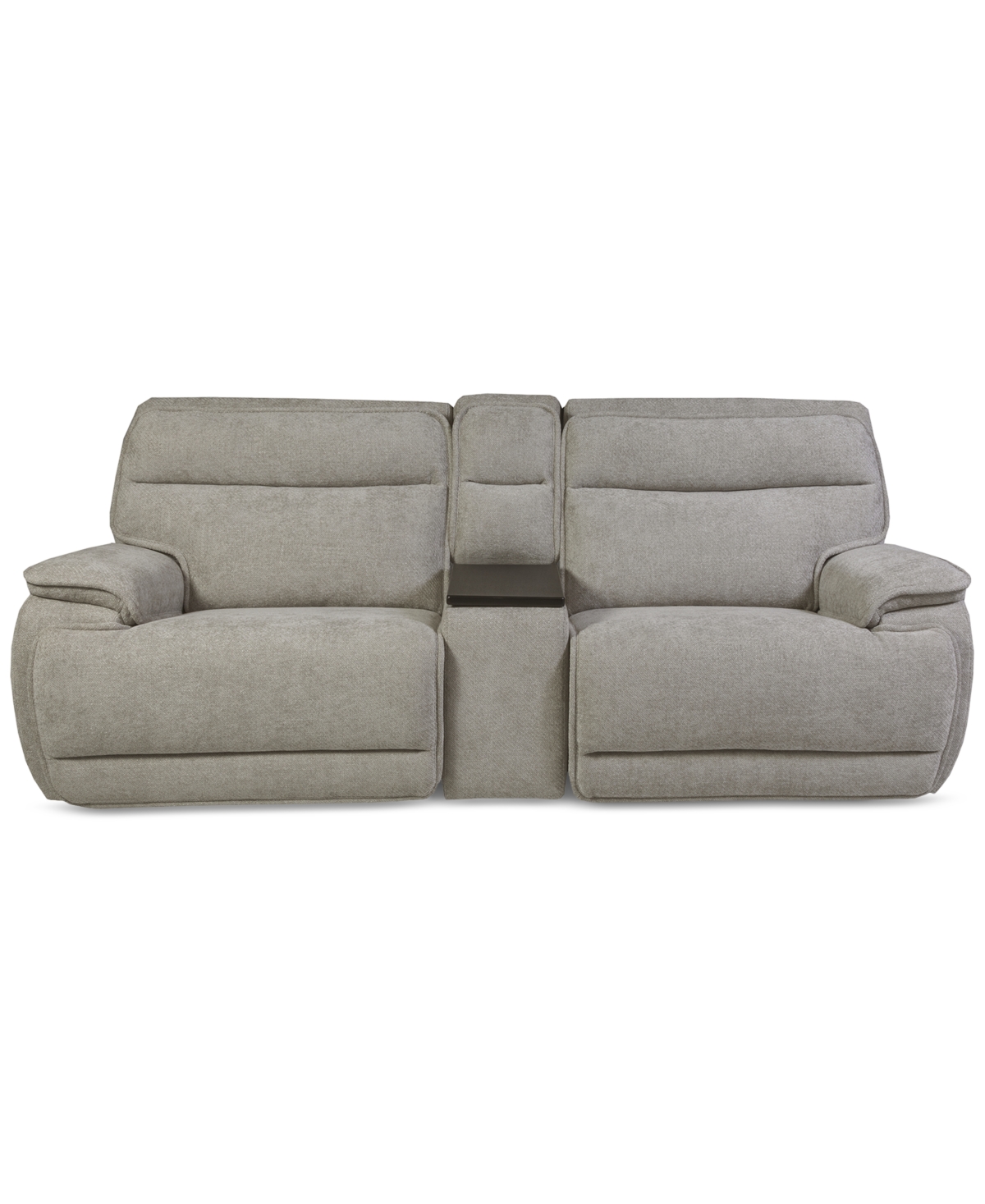 Macy's Ozryn 3-pc. Fabric Sofa With Console And 2 Power Motion Chairs, Exclusively At  In Gray