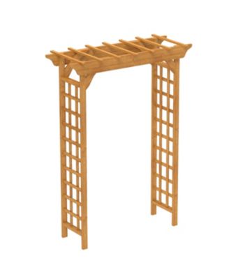 Streamdale Wooden Arbor, Wedding Arch for Ceremony, Wood Trellis for Plant Climbing, Christmas Decor Pergola for Garden Backyard