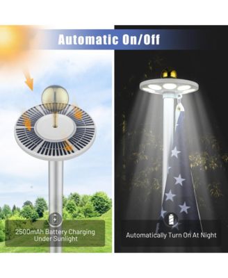 Bravery 30Ft Sectional 13Gauge Aluminum Flag Pole Kit with 136 LED Solar Light US Flag Top Outside House Outdoor