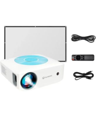 - Leisure E30TBS Native 1080P Wireless Single LCD Projector, Screen Included - White/Blue
