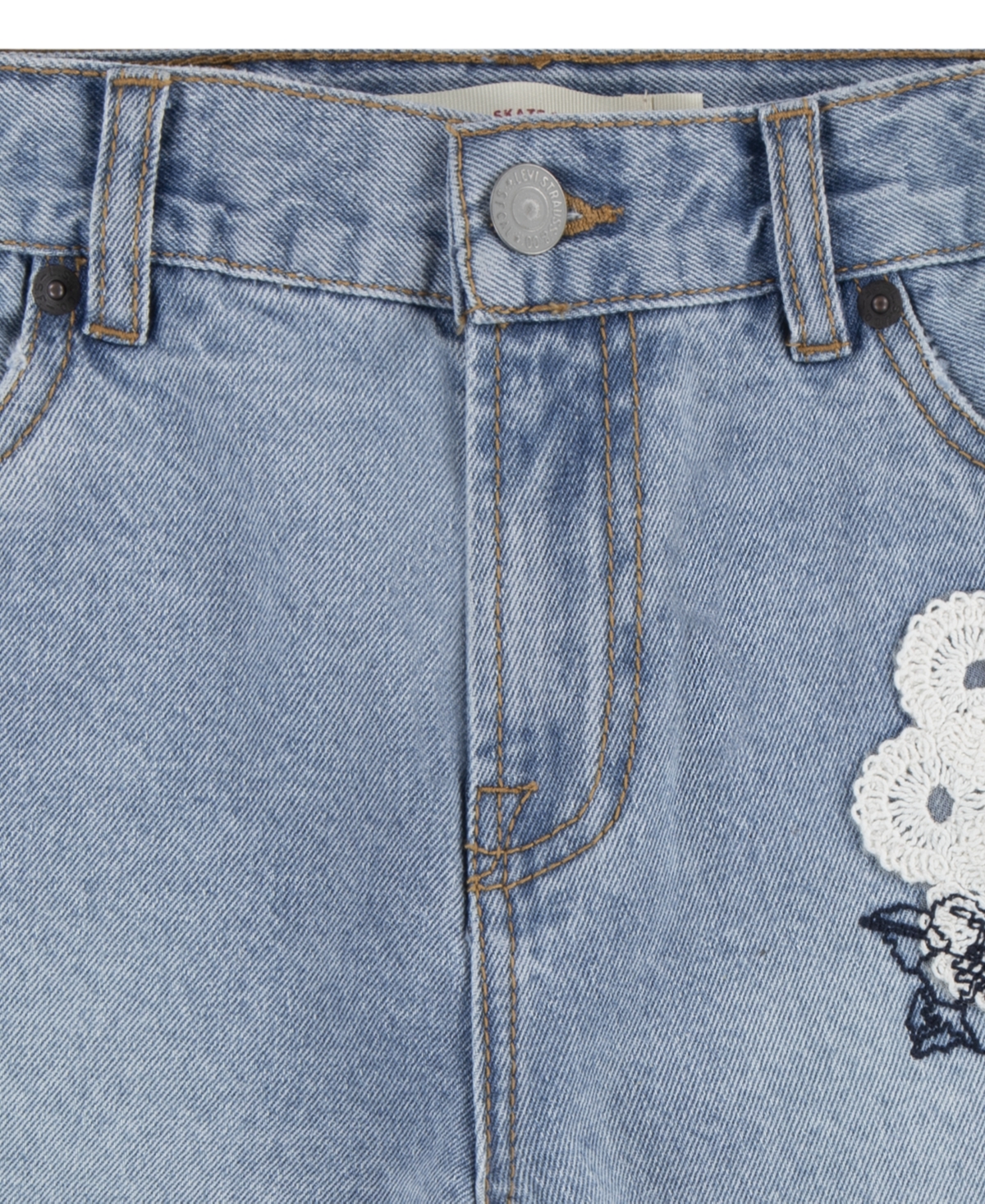 LEVI'S BIG GIRLS CRAFT SKATE SIDE SLIT SHORTS 