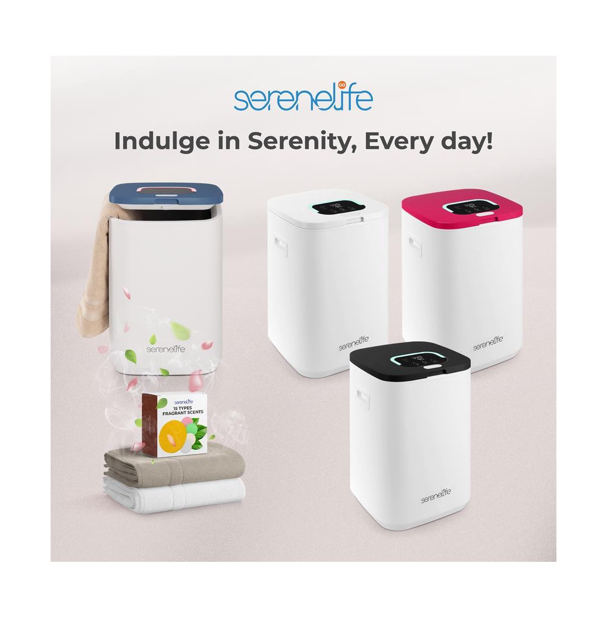 SereneLife Towel Warmer Bucket, 23L, Adjustable Timer, Auto Shut-Off, Blue Snow