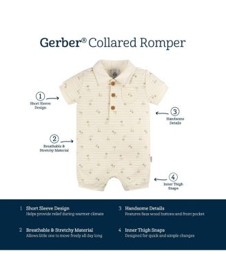 Baby Girls Collared Romper