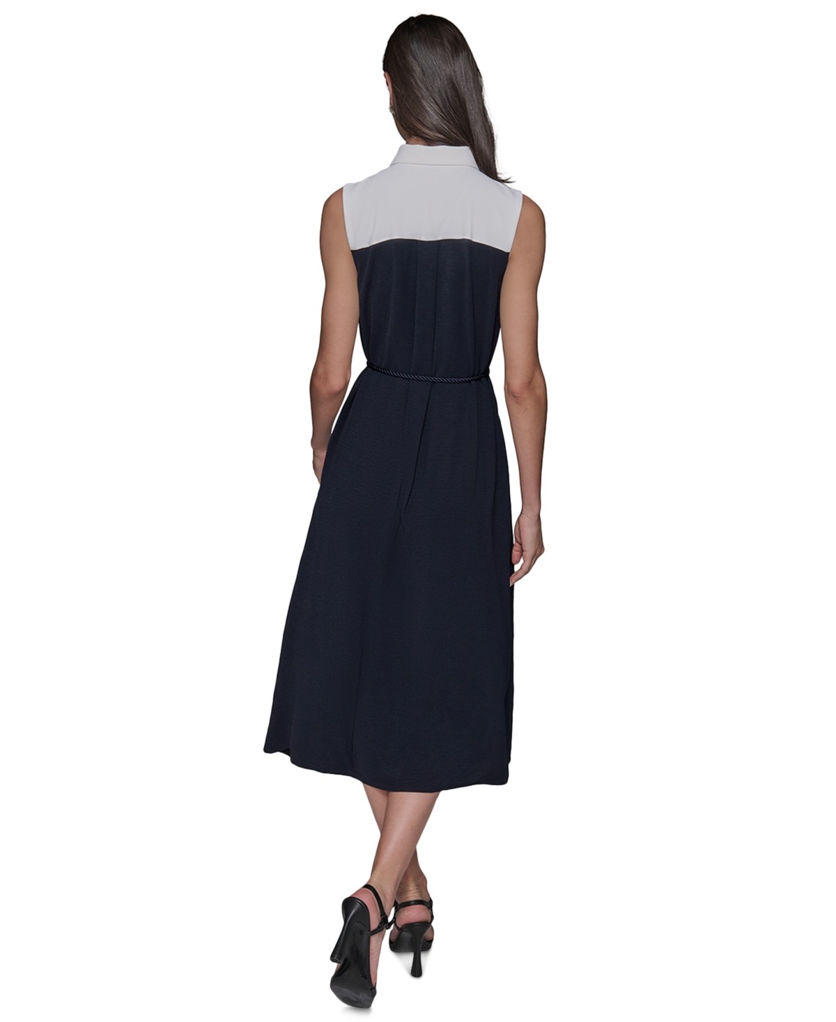 KARL LAGERFELD WOMEN'S AERO WASH COLORBLOCKED SHIRTDRESS 