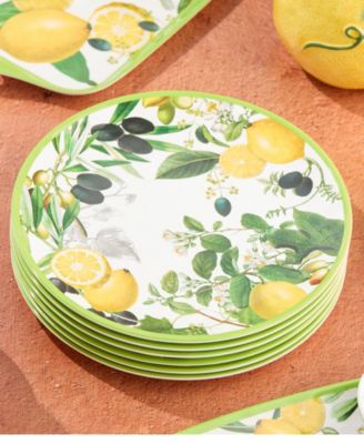 Limone Melamine 6-Pc. Dinner Plates, Service For 6
