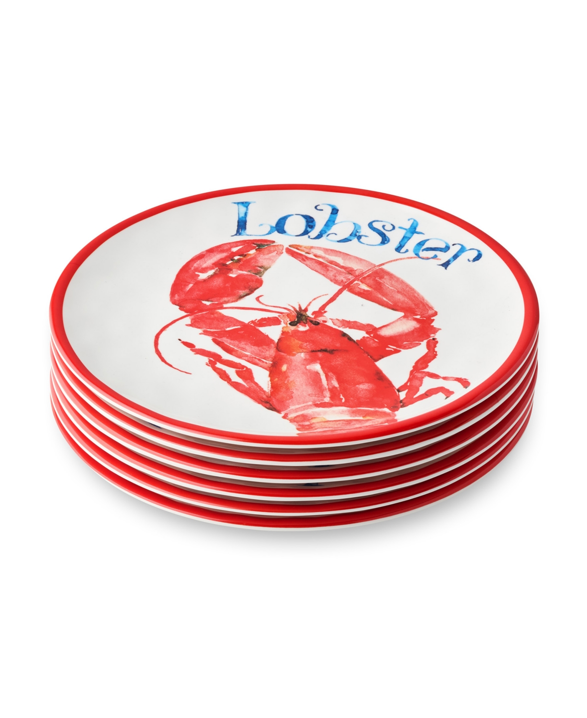 Beach House Lobster Melamine 6-Pc. Salad Plates, Service for 6