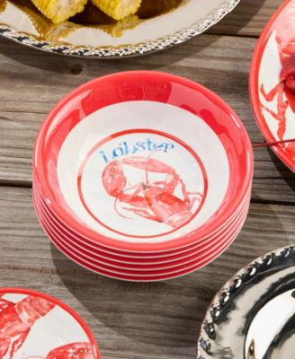 Beach House Lobster Melamine 6-Pc. All-Purpose Bowls, Service For 6