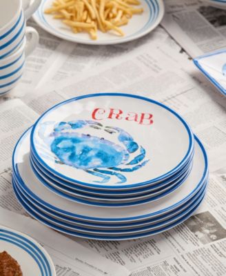 Beach House Crab Melamine 6-Pc. Salad Plates, Service For 6